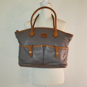 Dooney & Bourke Crescent Grey/Tan leather Tote